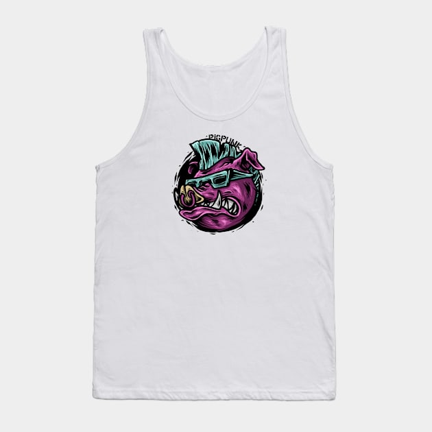 PIG PUNK Tank Top by TENSTUDIOART